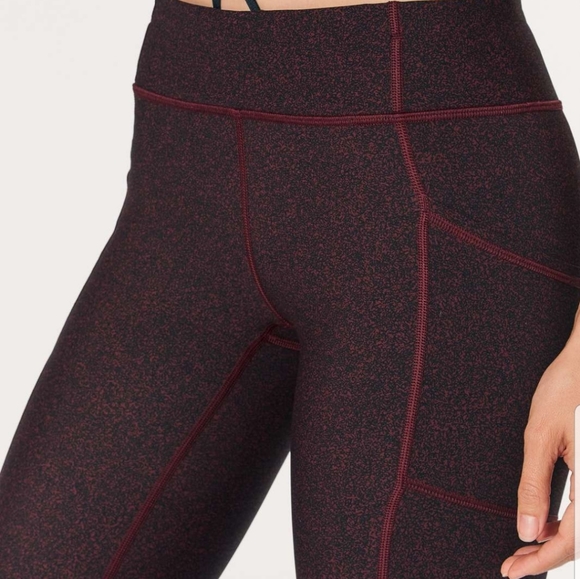 lululemon athletica Pants - Lululemon tight stuff tights 25" garnet blk sz 6